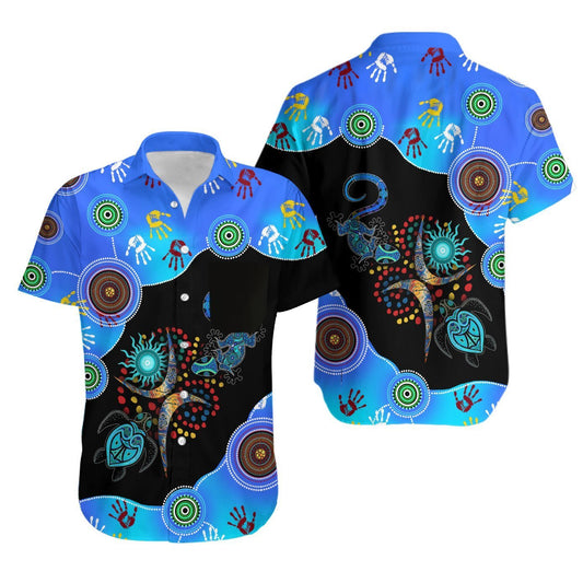 Aboriginal Naidoc Week 2021 Blue Turtle Lizard Hawaii Shirt Hawaiian