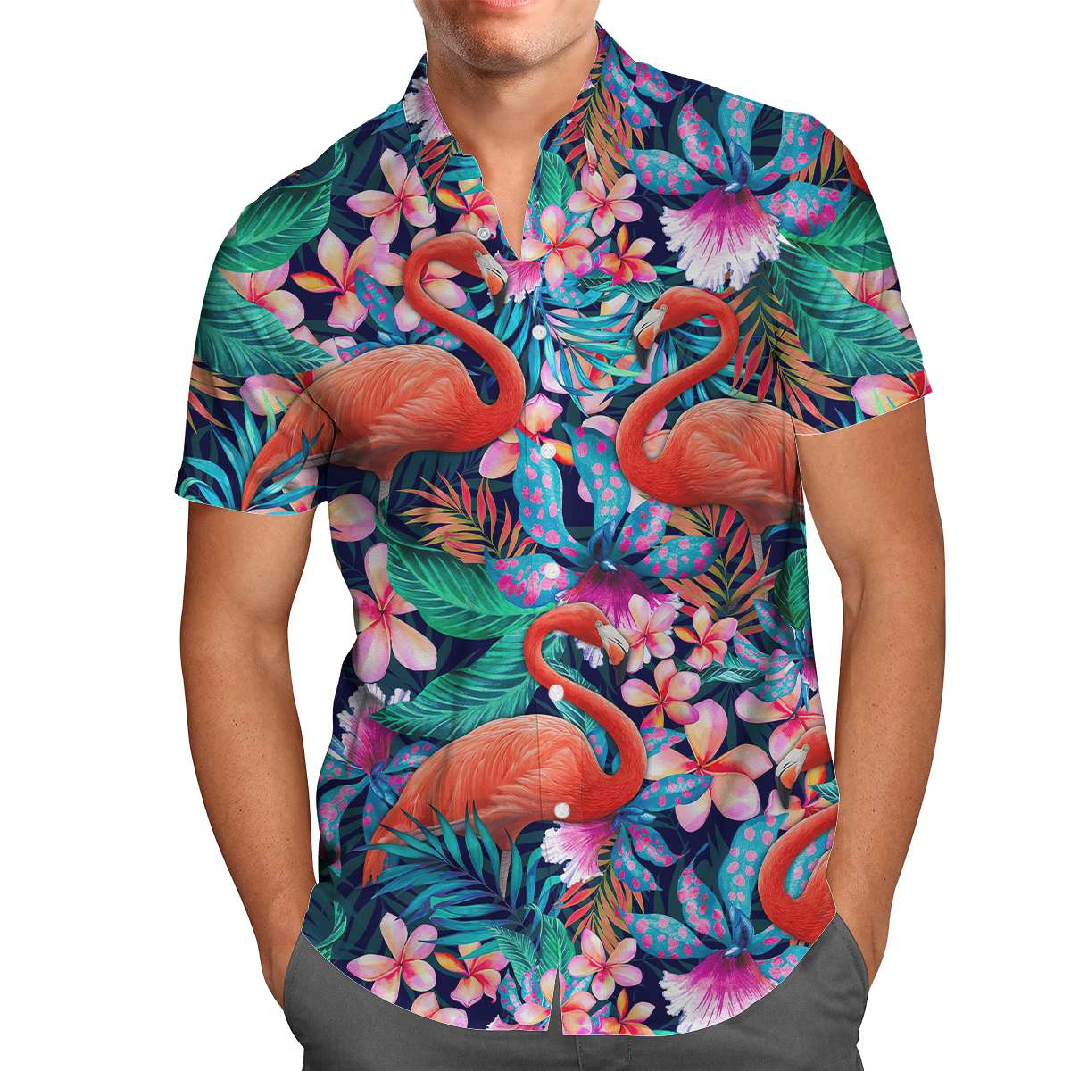 Flamingo Hawaii Shirt Unique Beach Hawaiian