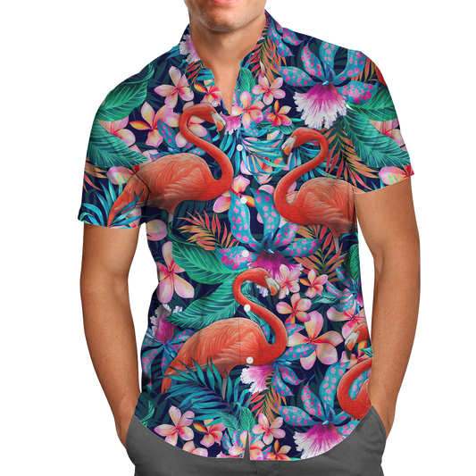 Flamingo Hawaii Shirt Unique Beach Hawaiian