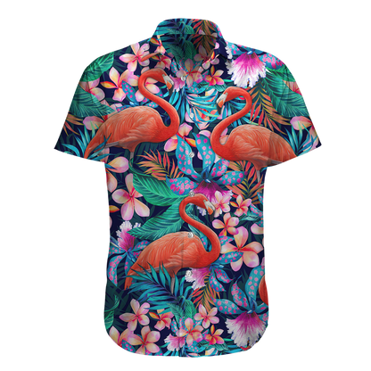 Flamingo Hawaii Shirt Unique Beach Hawaiian