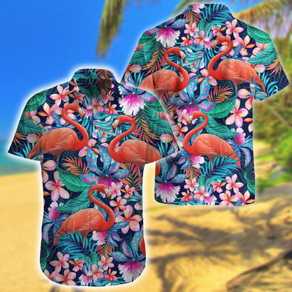 Flamingo Hawaii Shirt Unique Beach Hawaiian