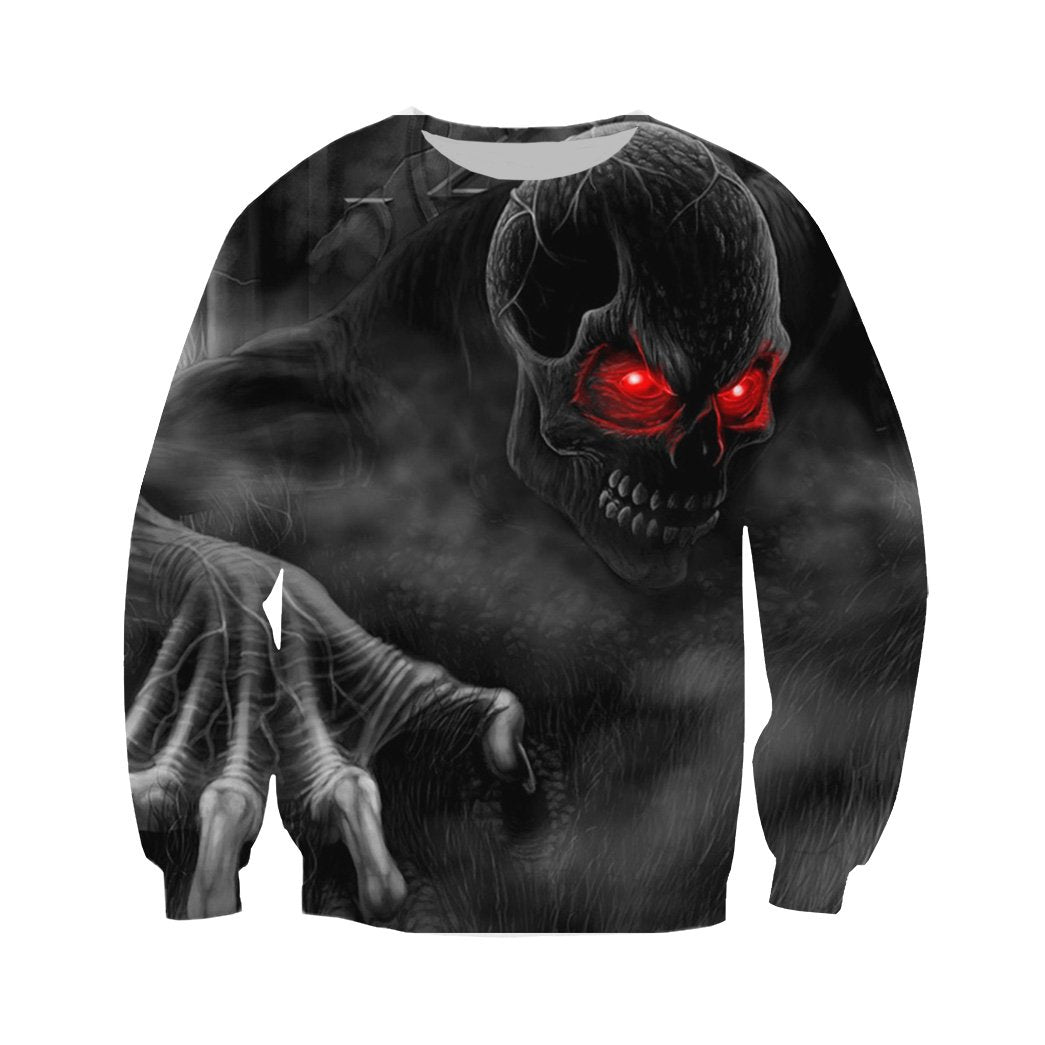 Dark Creepy Skull Hawaiian Shirt