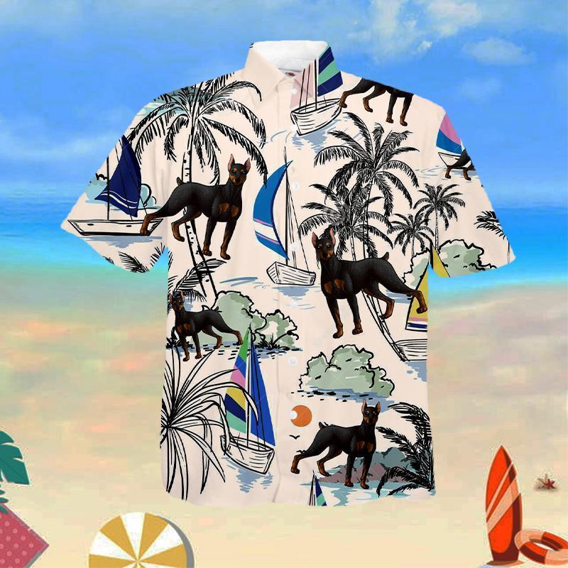 Doberman Summer Beach Hawaiian Shirt