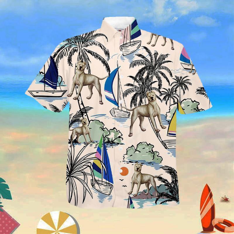 Dogo Argentino Summer Beach Hawaiian Shirt