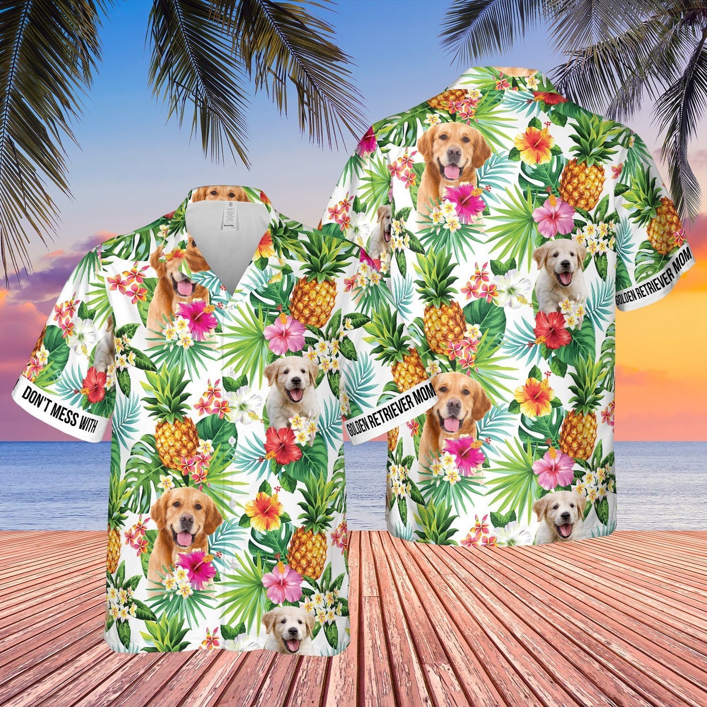 Don’t Mess With Golden Retriever Mom Pineapple Tropical Hawaiian Shirt | For Men & Women | Adult | HW8713