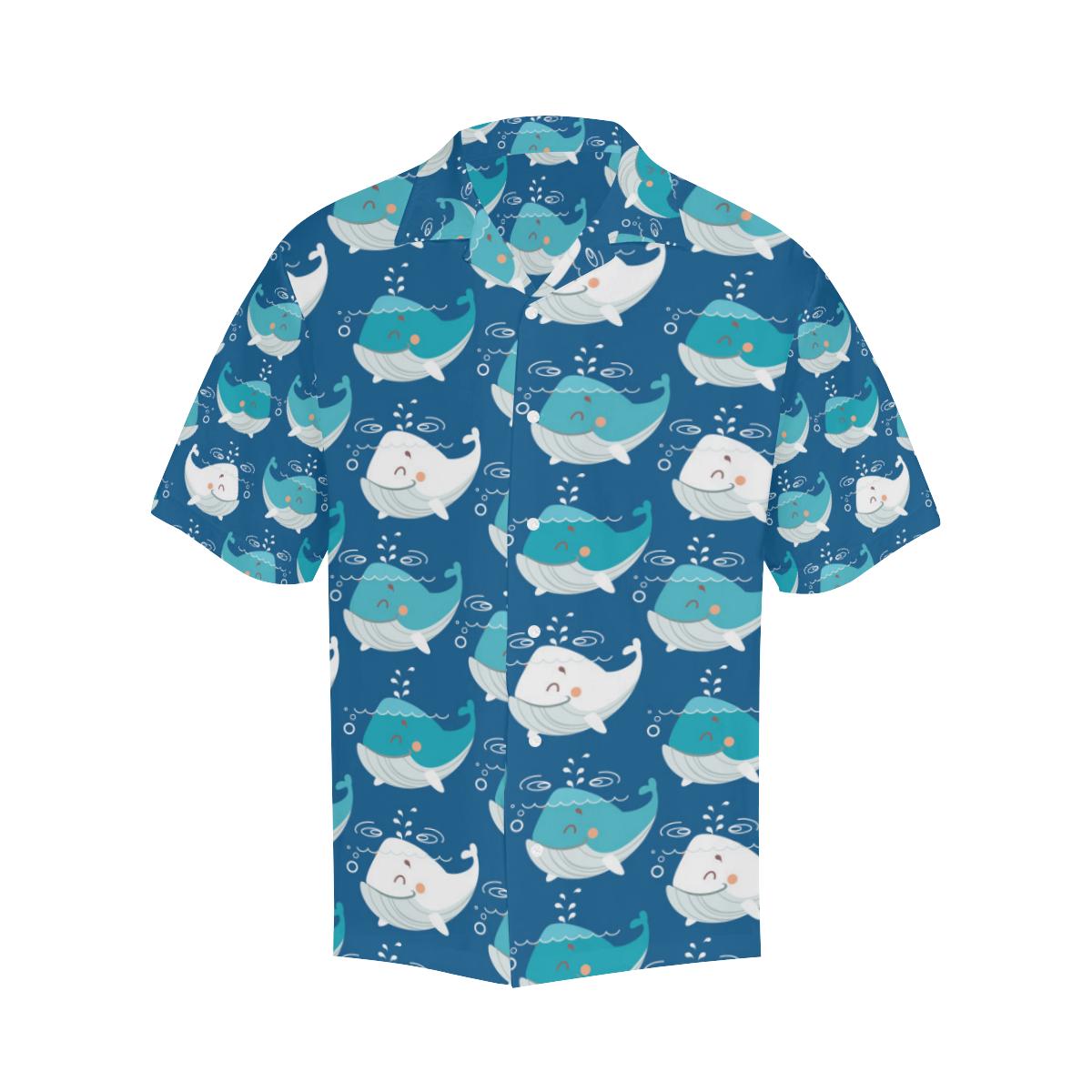 Blue Whale Pattern Print Design Hawaiian Shirt