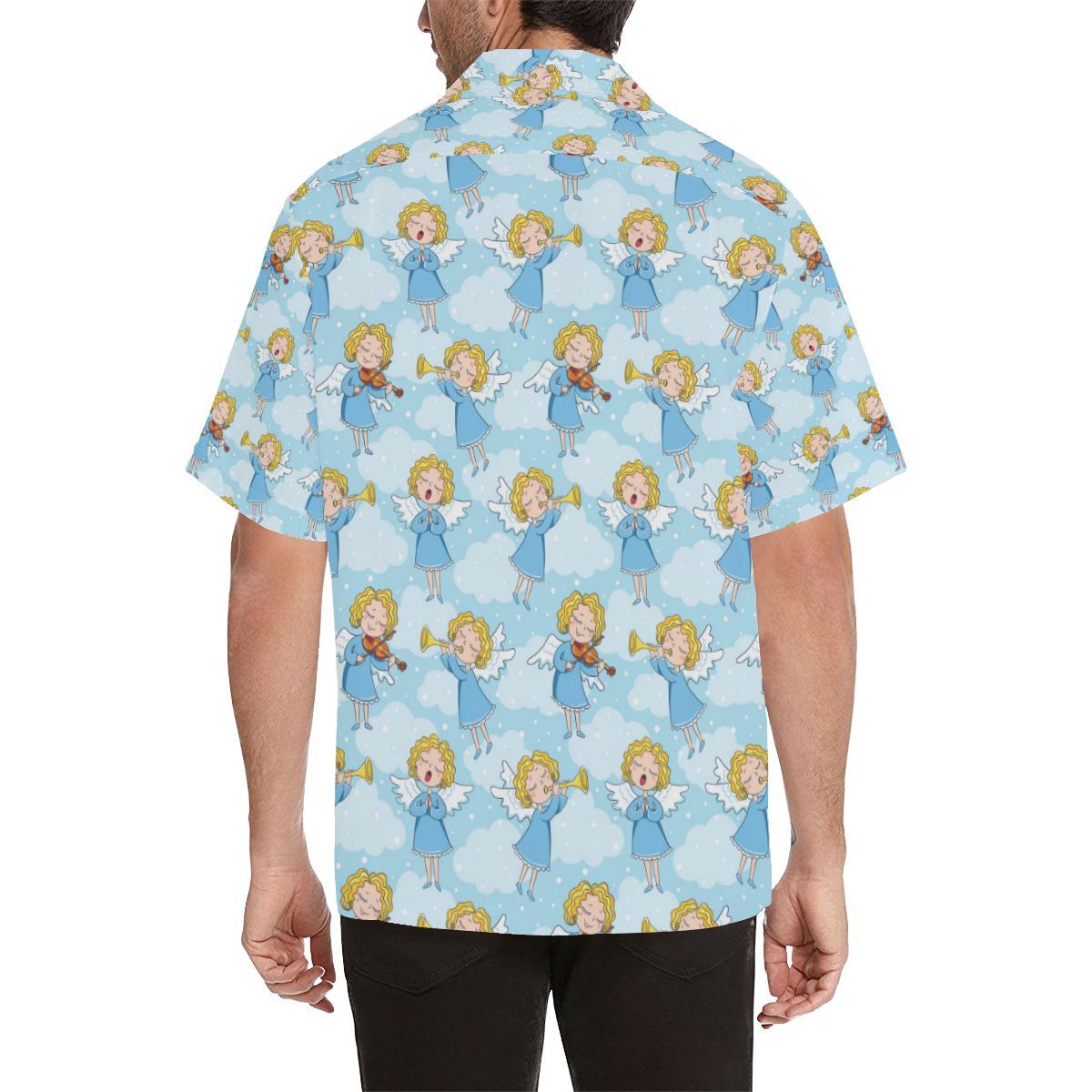 Angel Musician Pattern Print Design Hawaiian Shirt