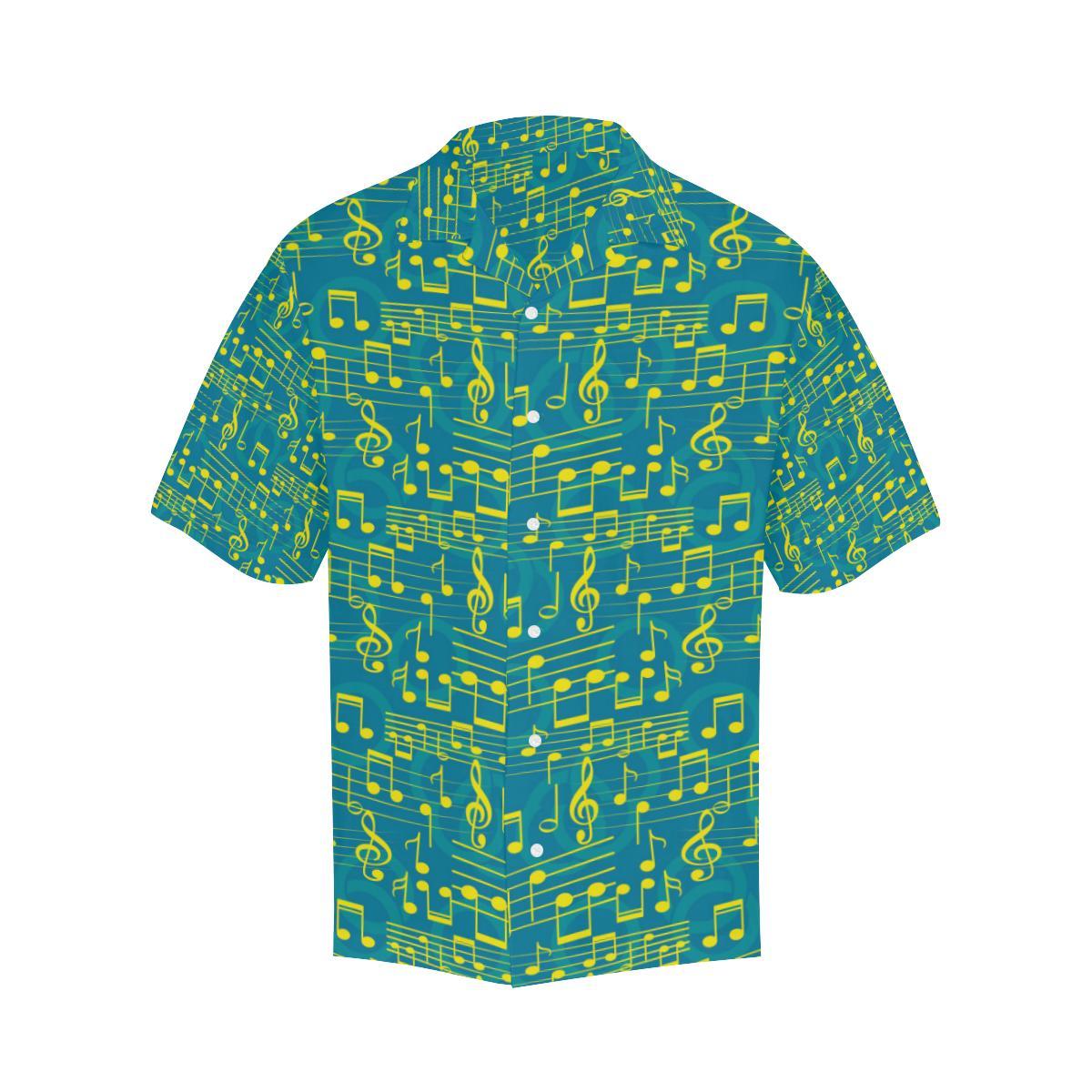 Music Notes Pattern Print Design 05 Mens All Over Hawaiian Shirt