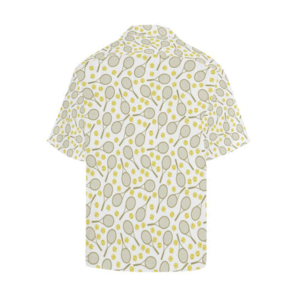 Tennis Pattern Print Design 02 Mens All Over Hawaiian Shirt