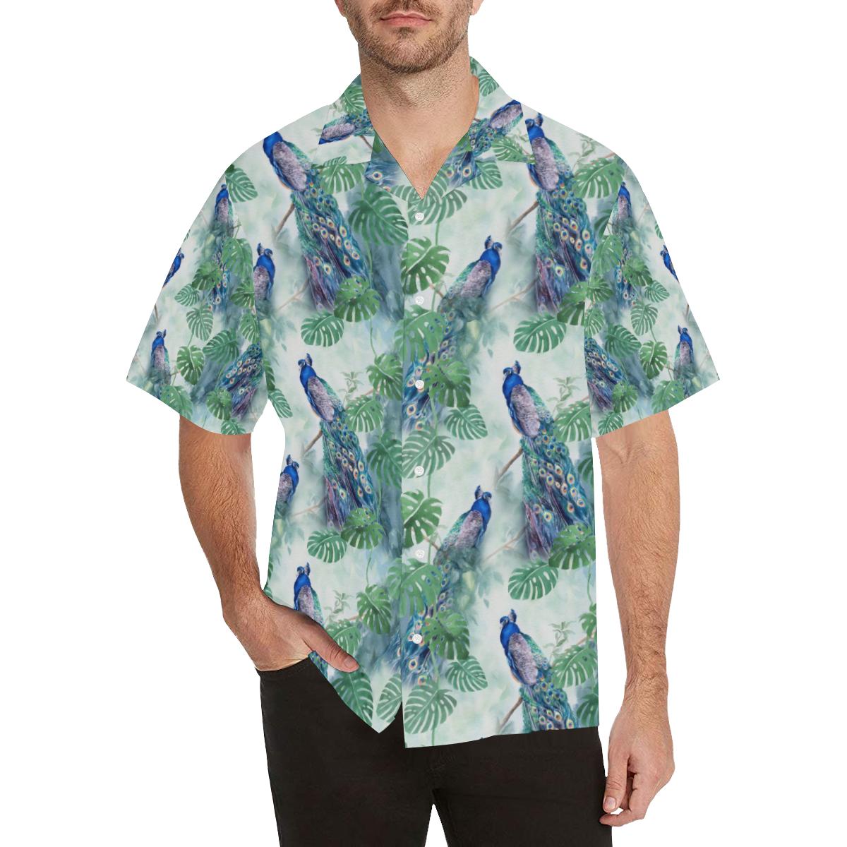 Peacock Pattern Print Design A Hawaiian Shirt