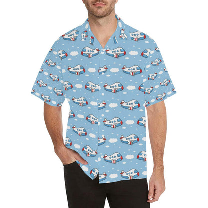 Airplane Cartoon Pattern Print Design Hawaiian Shirt