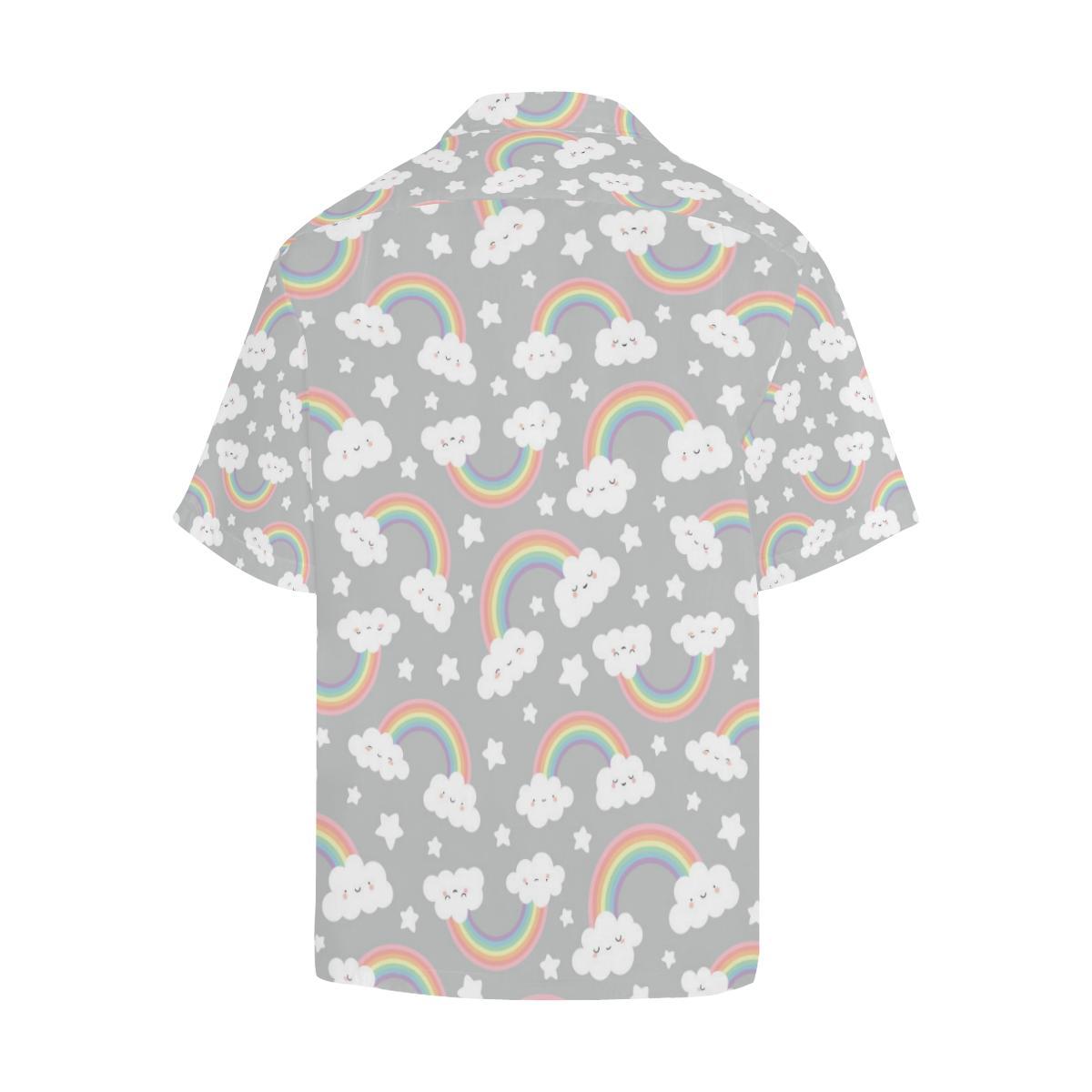 Cute Rainbow Clound Star Pattern Mens All Over Print Hawaiian Shirt