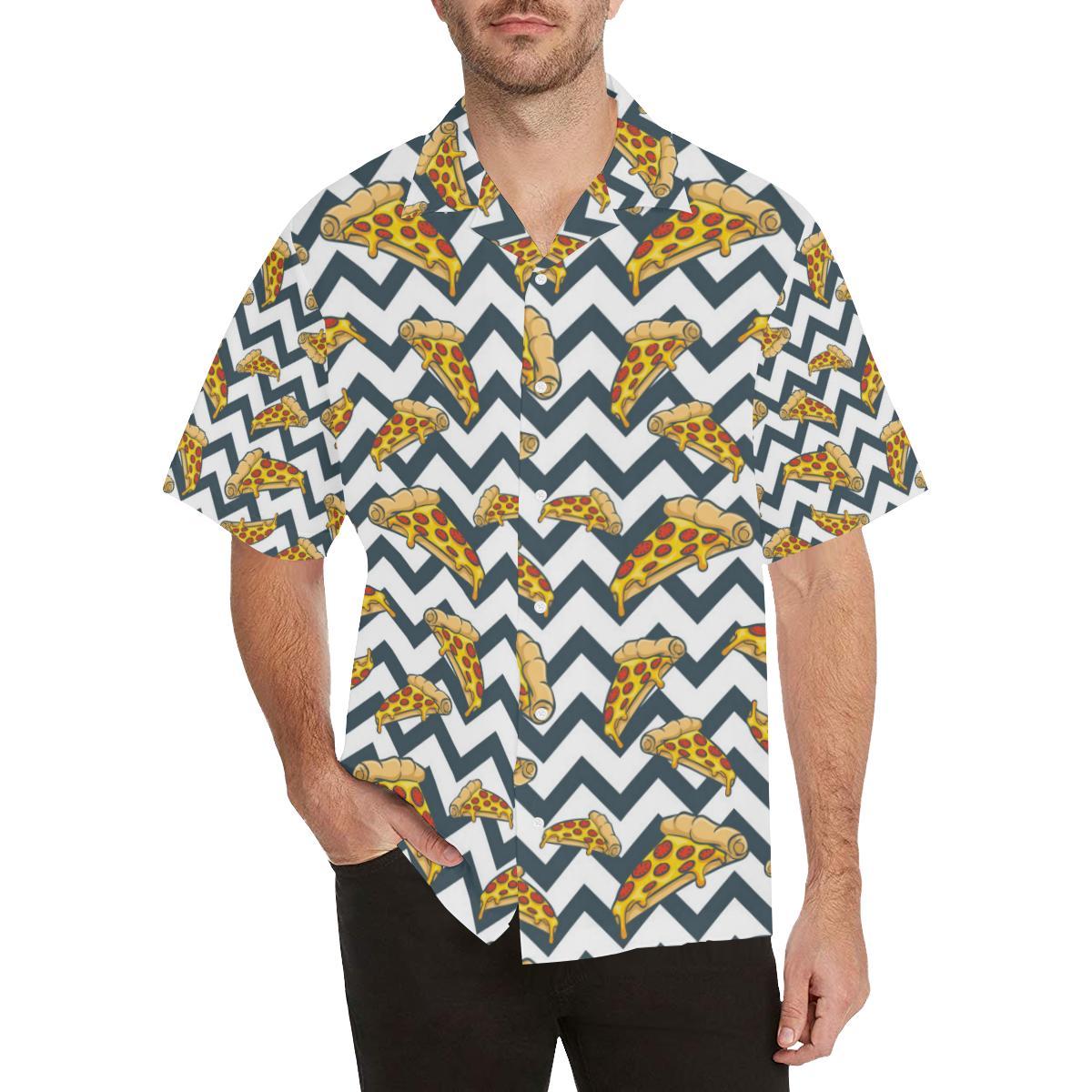 Pizza Design Pattern Mens All Over Print Hawaiian Shirt