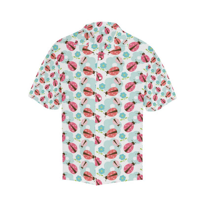 Ladybug Pattern Print Design 03 Mens All Over Hawaiian Shirt