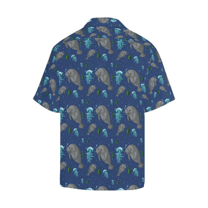 Manatee Pattern Print Design Hawaiian Shirt