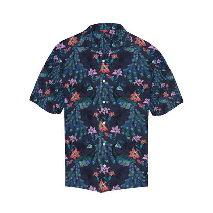 Peacock Feather Pattern Mens All Over Print Hawaiian Shirt