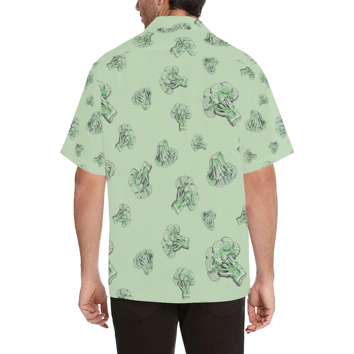 Broccoli Sketch Pattern Mens All Over Print Hawaiian Shirt