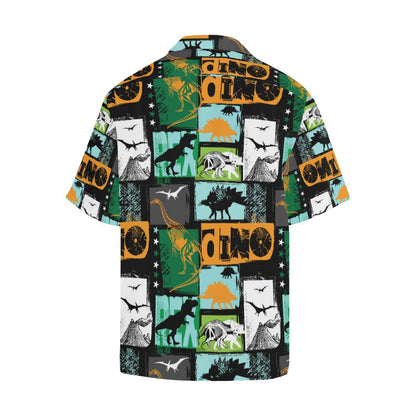 Dinosaurs Print Pattern Mens All Over Print Hawaiian Shirt