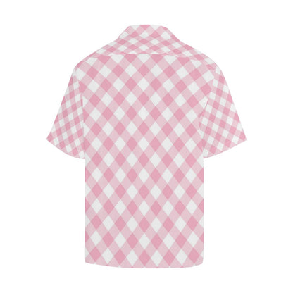 Gingham Pink Pattern Print Design Hawaiian Shirt