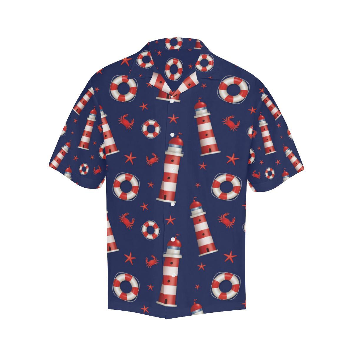 Nautical Pattern Print Design A Hawaiian Shirt