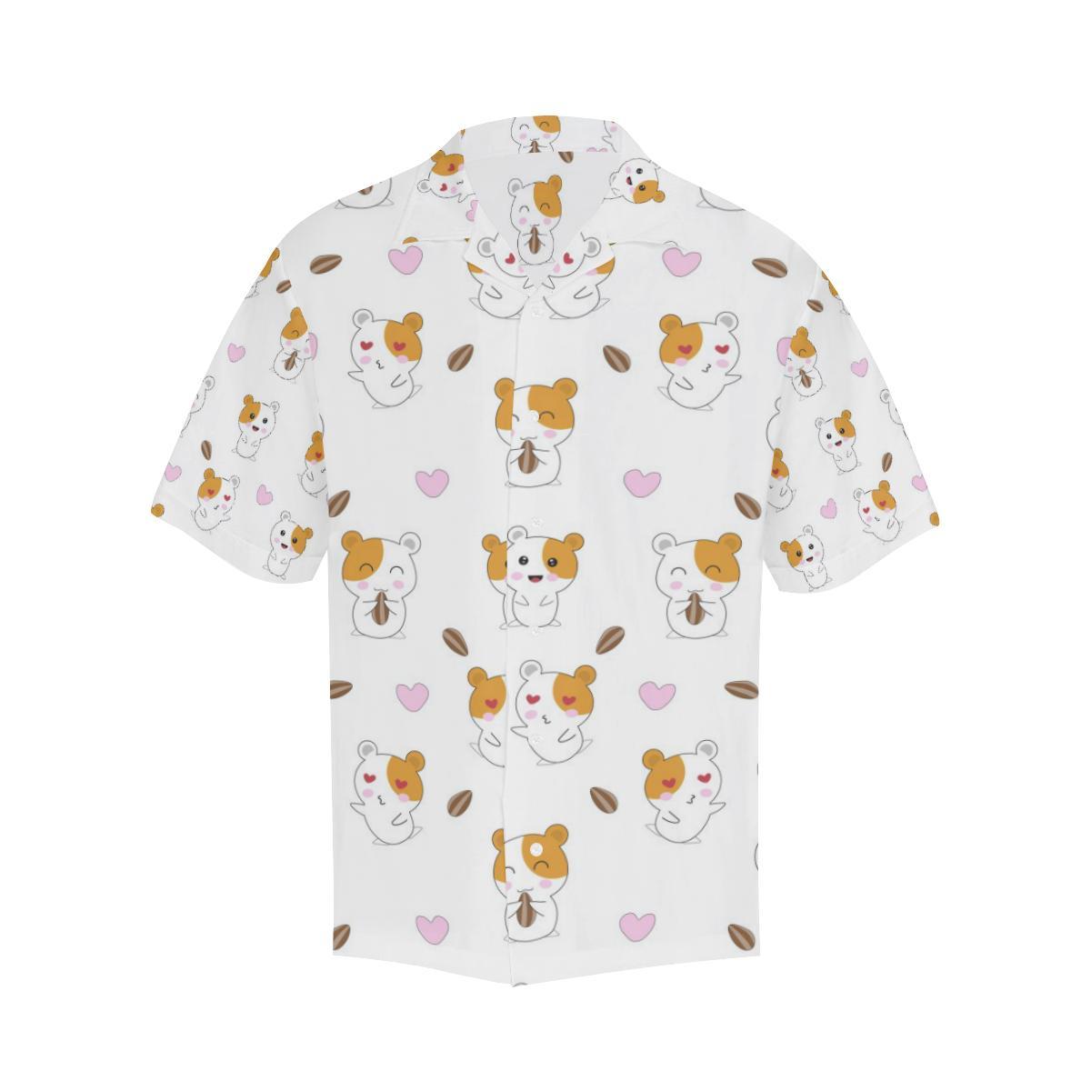 Hamster Seed Heart Pattern Mens All Over Print Hawaiian Shirt