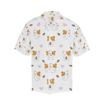 Hamster Seed Heart Pattern Mens All Over Print Hawaiian Shirt