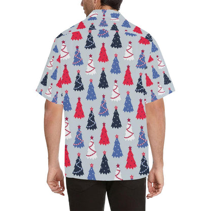 Christmas Tree Star Pattern Mens All Over Print Hawaiian Shirt