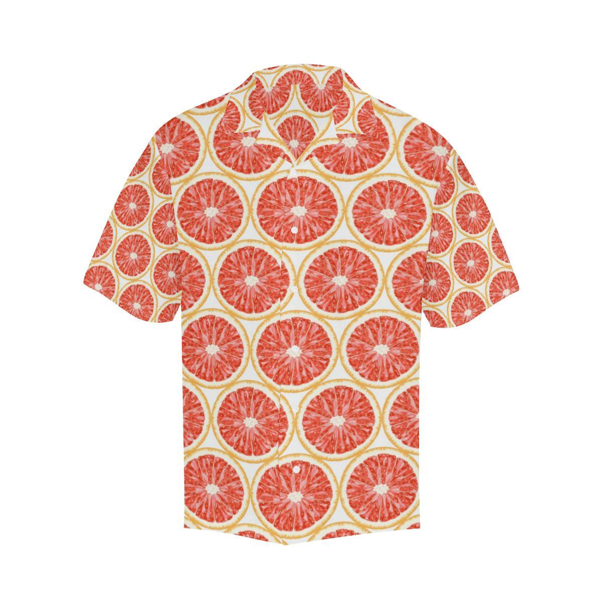 Sliced Grapefruit Pattern Mens All Over Print Hawaiian Shirt