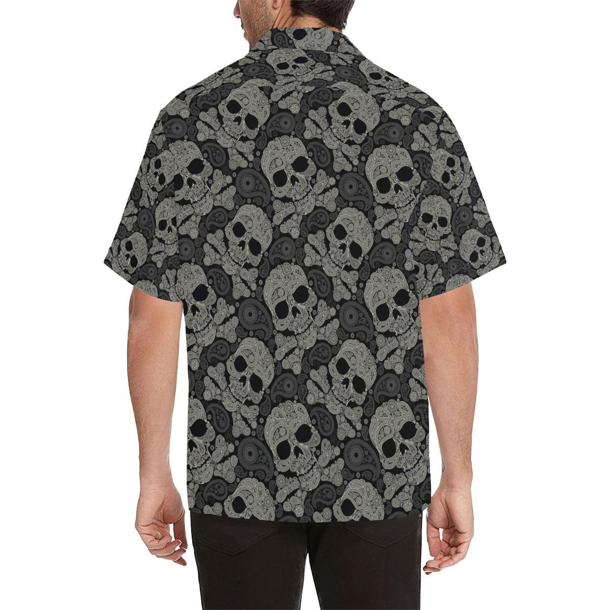 Paisley Skull Pattern Print Design A Hawaiian Shirt