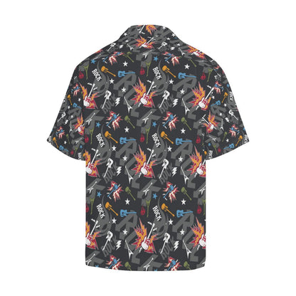 Rock And Roll Pattern Print Design A Hawaiian Shirt