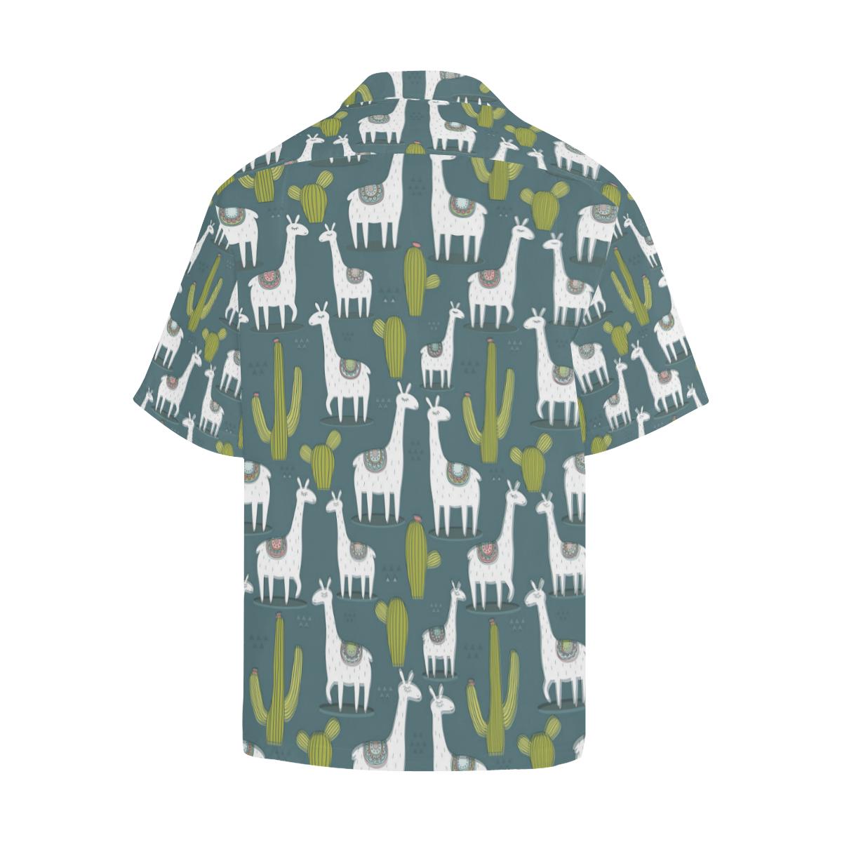 Llama Cactus Pattern Print Design Hawaiian Shirt