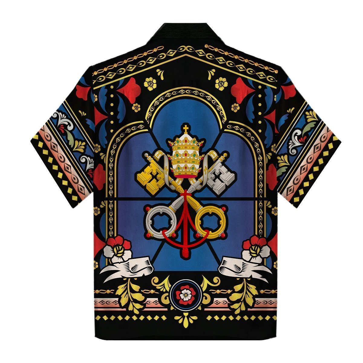 3D Hawaiian Outfit Pope St Peter Stained Glass Shirt