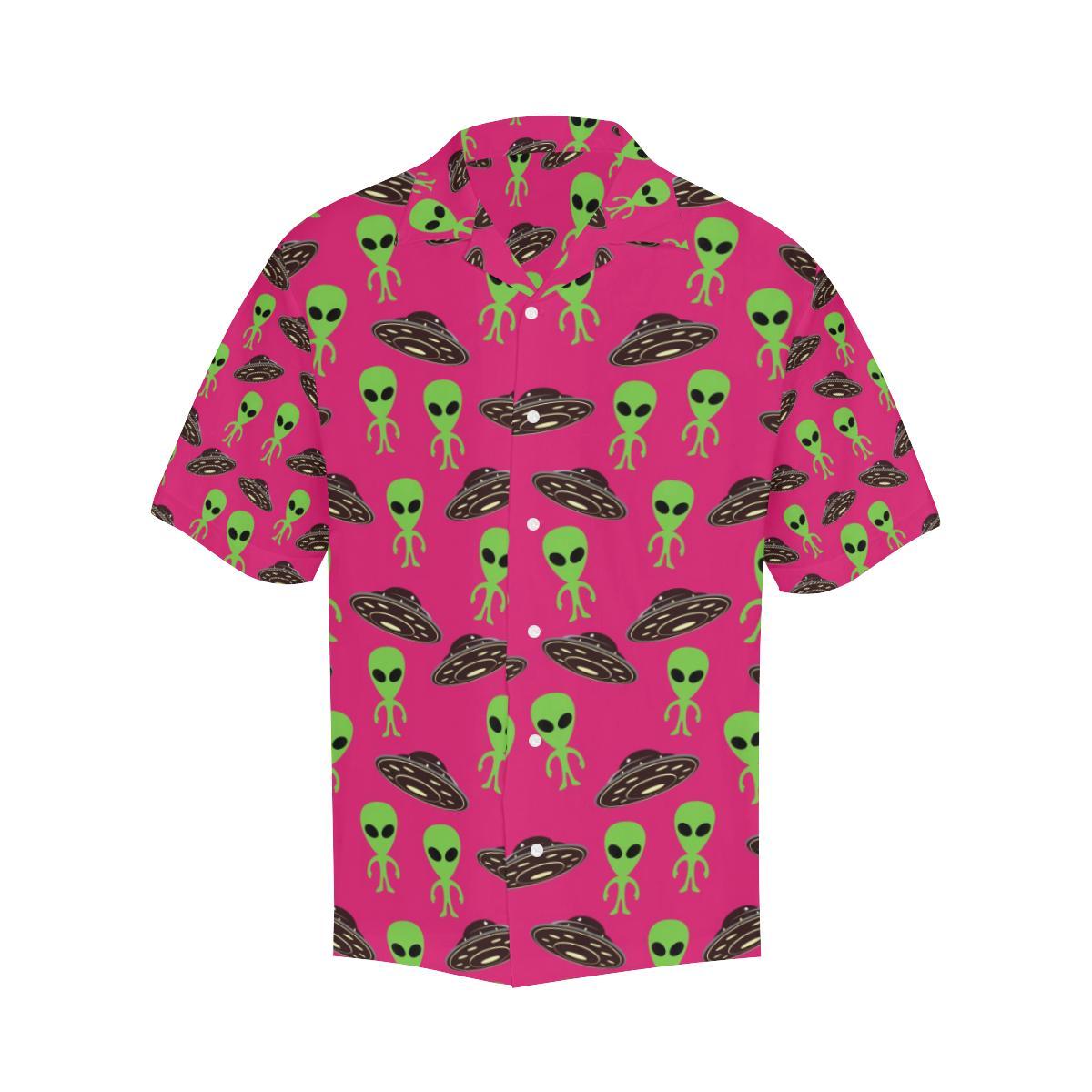 Alien Pattern Print Design 03 Mens All Over Hawaiian Shirt