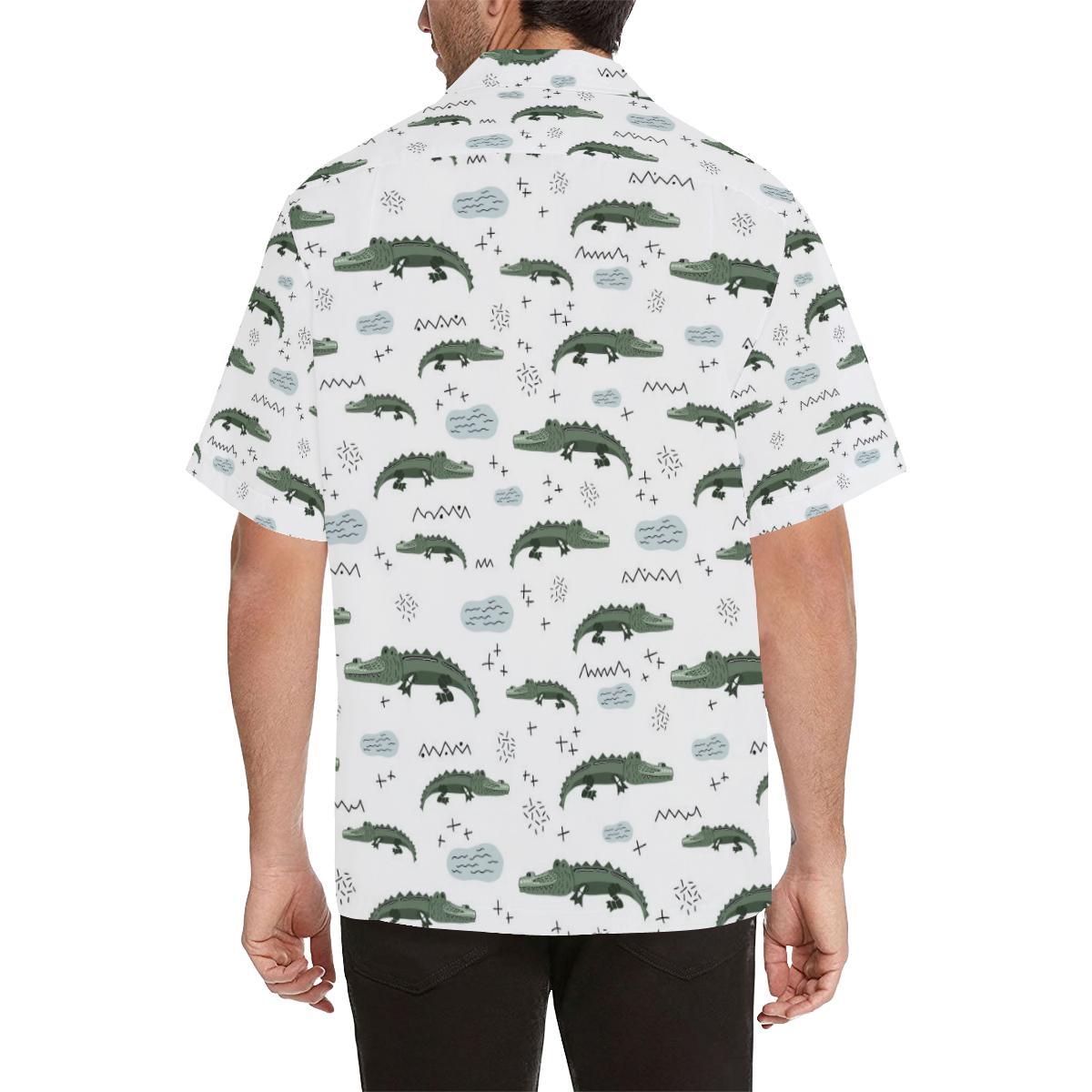 Crocodile Pattern Background Mens All Over Print Hawaiian Shirt