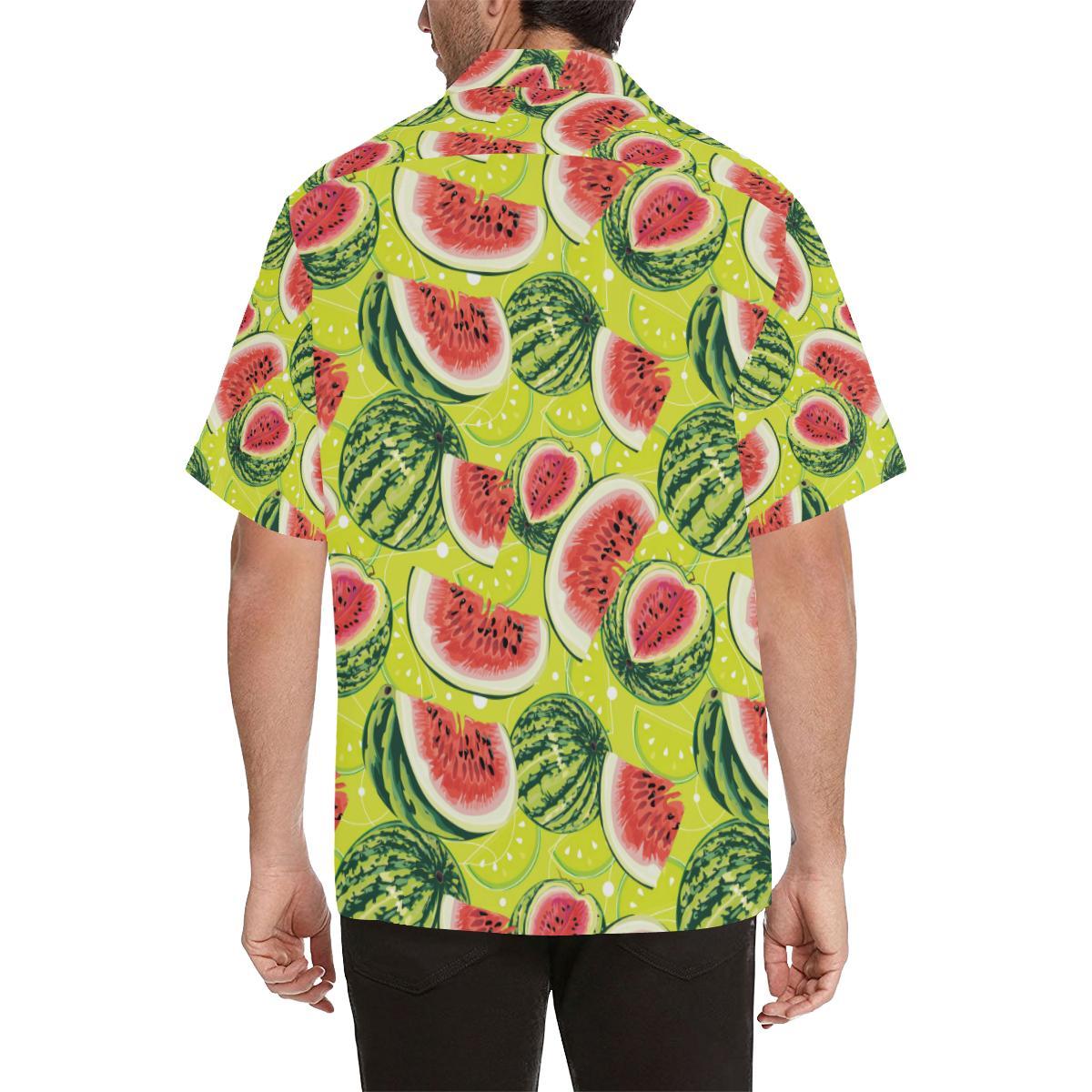 Watermelon Theme Pattern Mens All Over Print Hawaiian Shirt