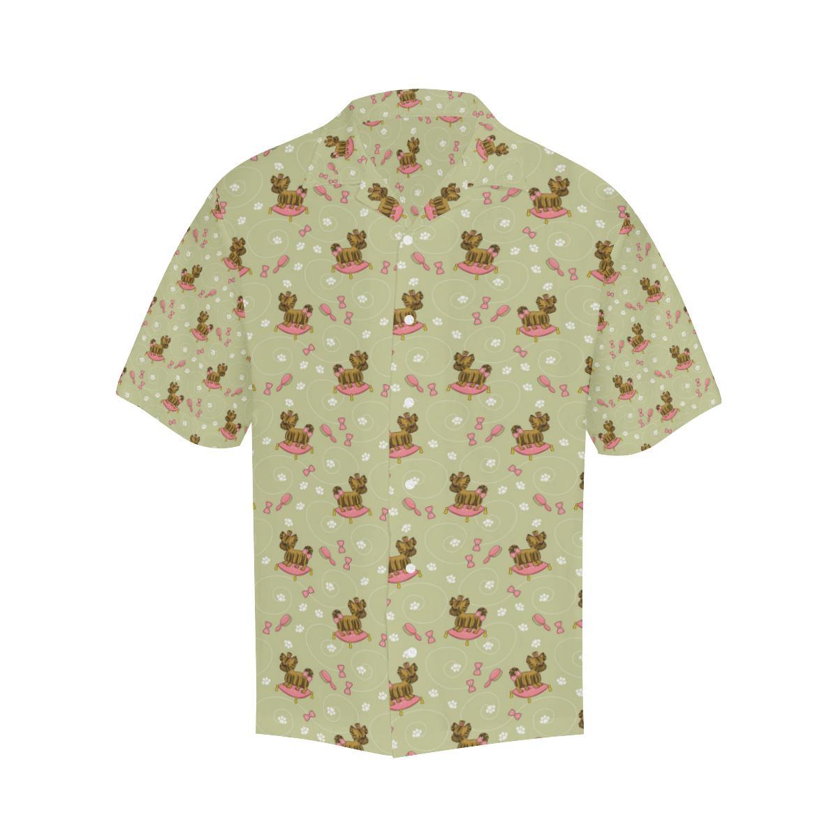 Yorkshire Terrier Pattern Print Design 01 Mens All Over Hawaiian Shirt