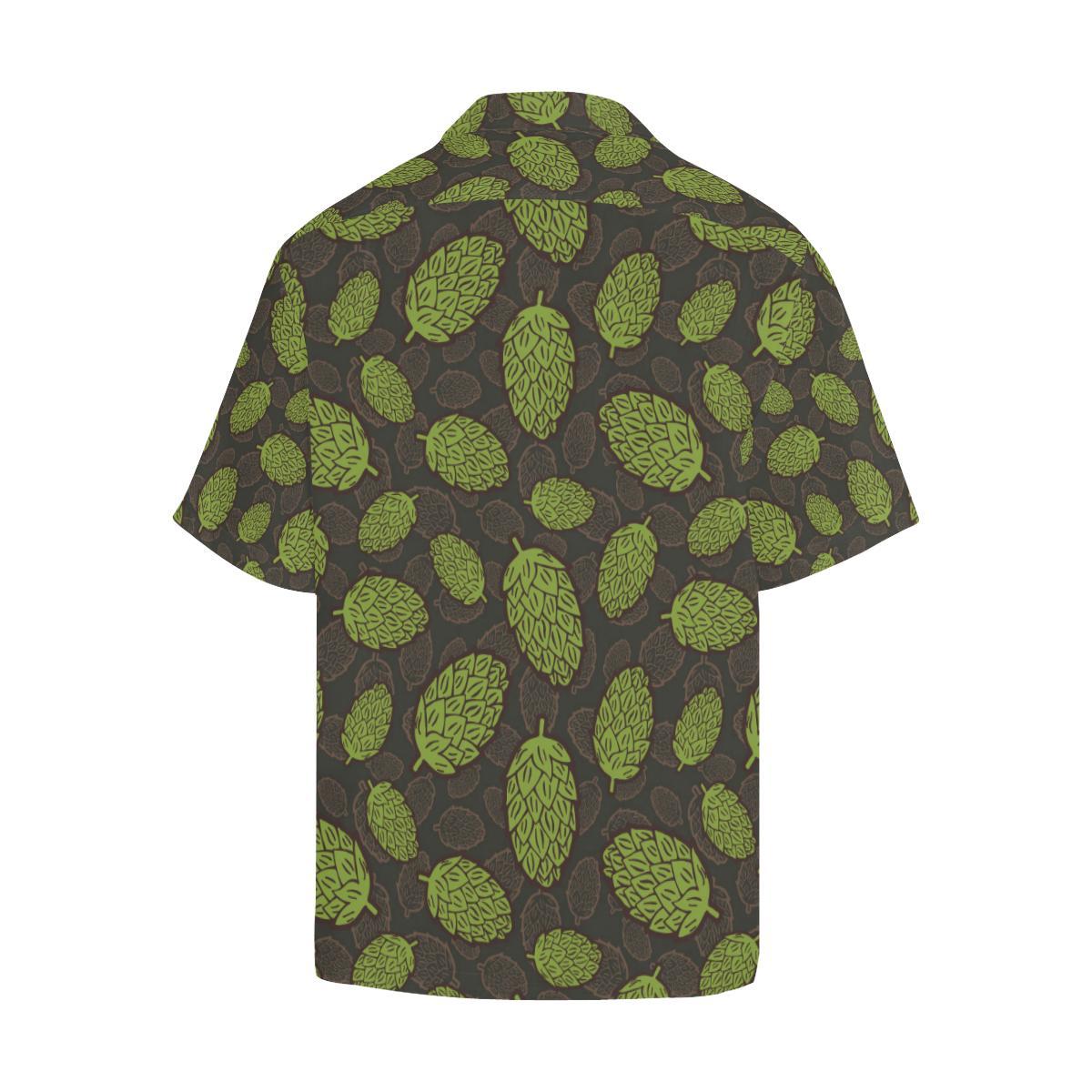 Hop Pattern Black Background Mens All Over Print Hawaiian Shirt