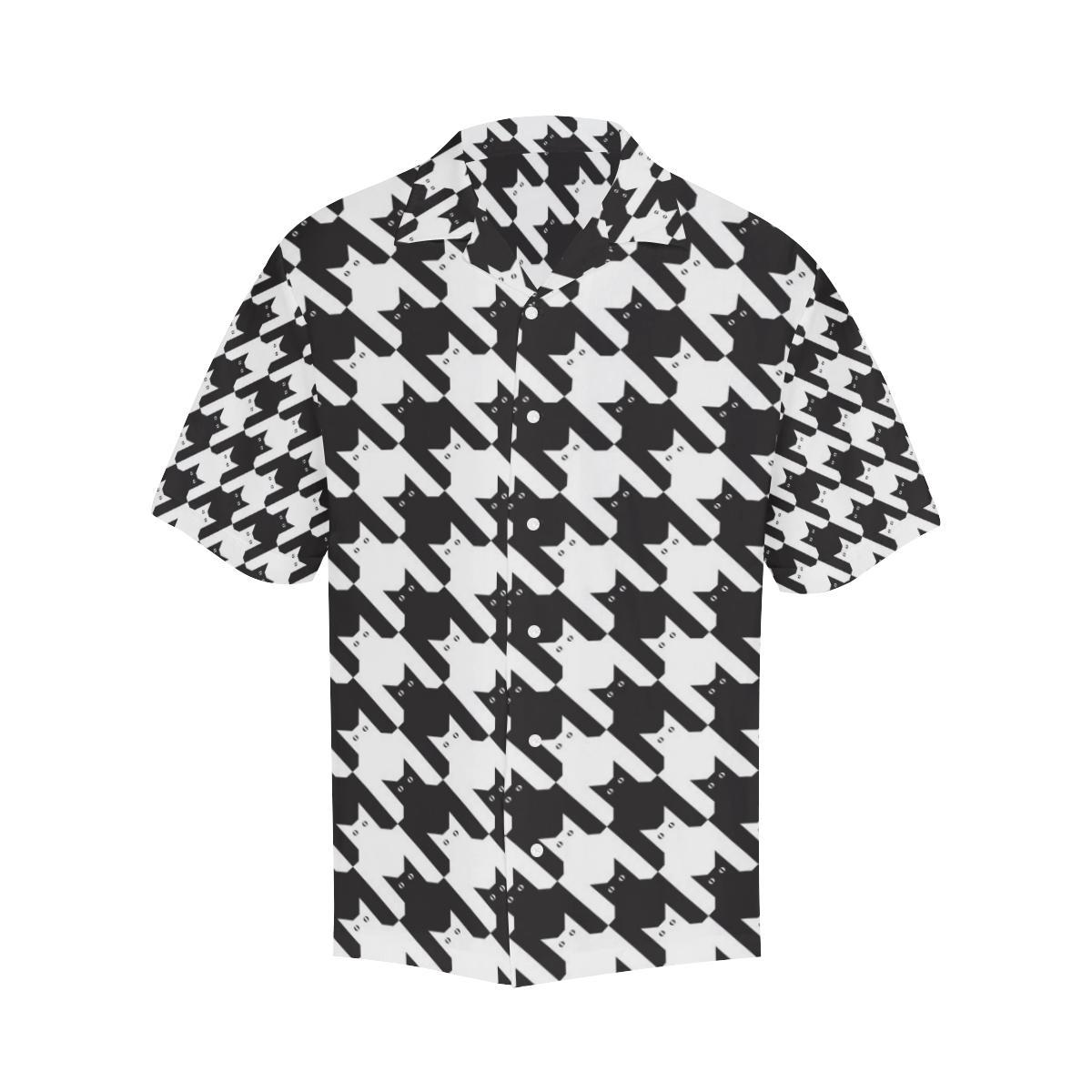 Cat Houndstoothpattern Print Design Hawaiian Shirt