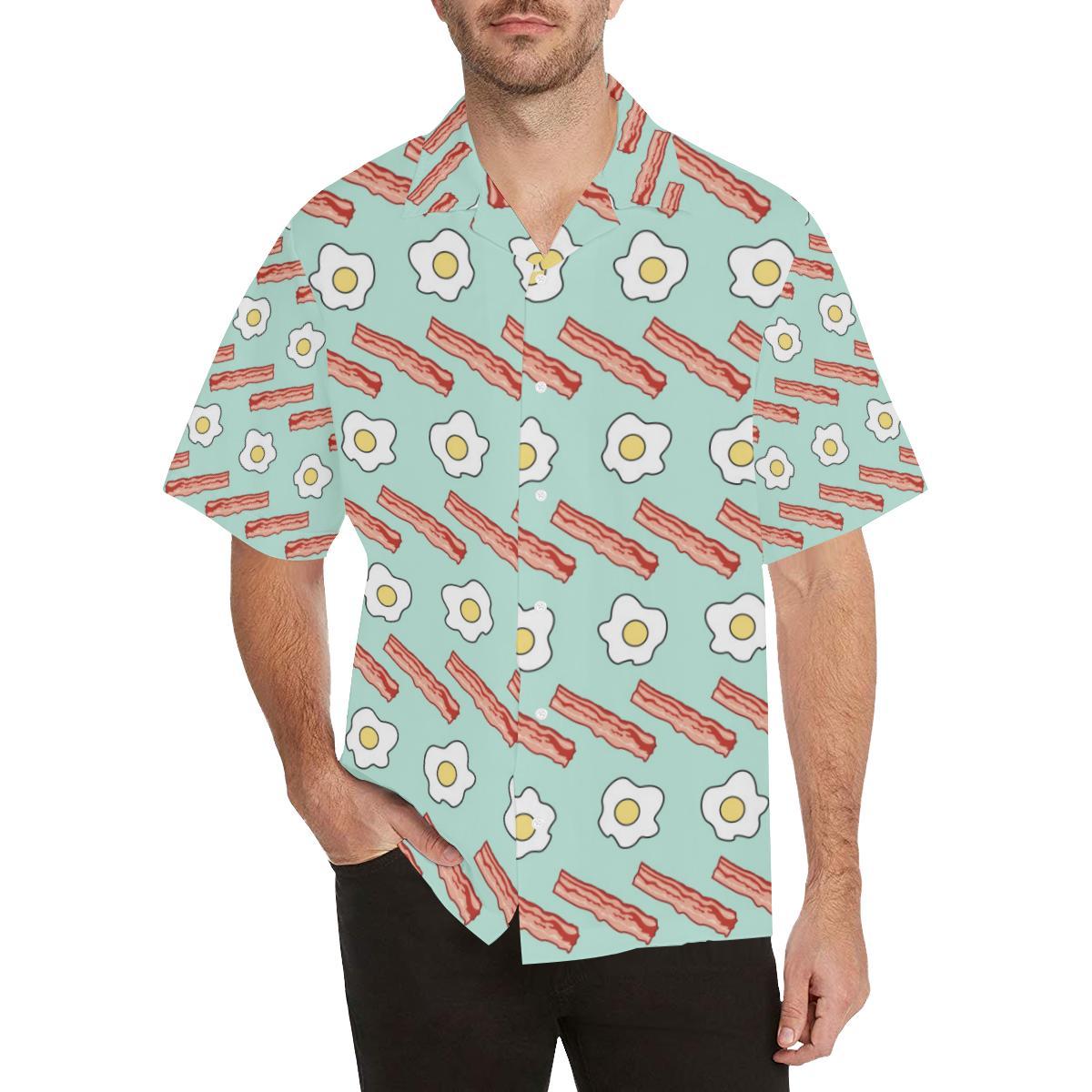 Bacon Sausage Pattern Print Design Hawaiian Shirt