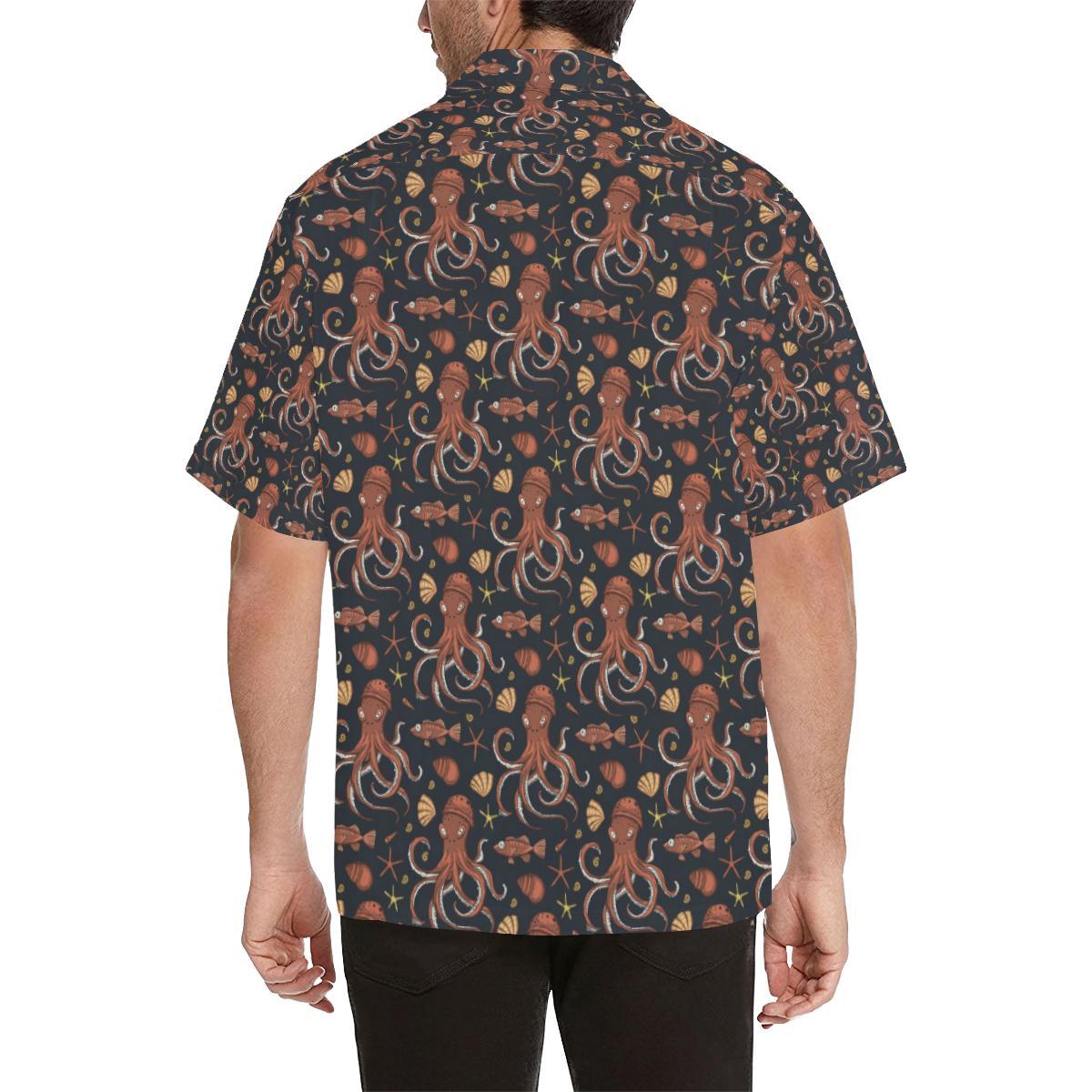 Octopus Pattern Mens All Over Print Hawaiian Shirt