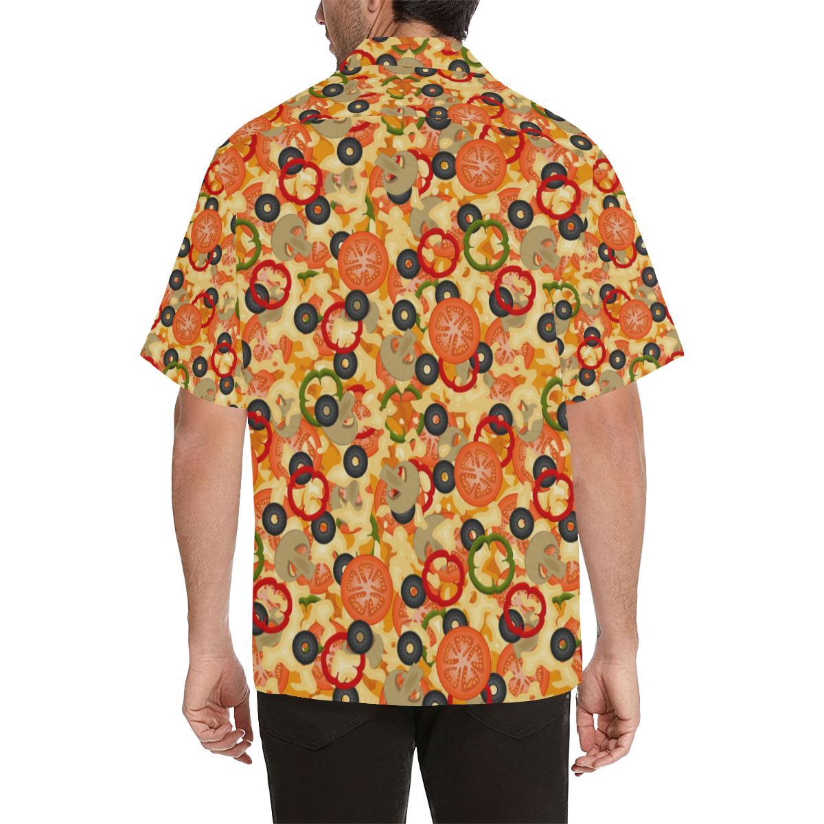 Pizza Texture Pattern Mens All Over Print Hawaiian Shirt