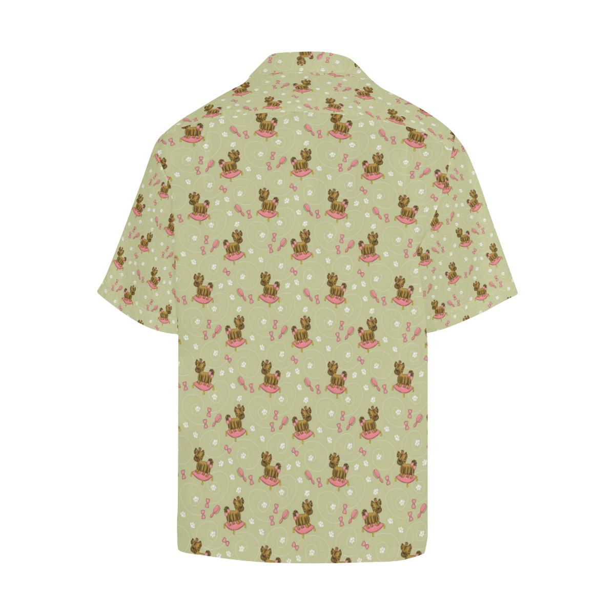 Yorkshire Terrier Pattern Print Design 01 Mens All Over Hawaiian Shirt