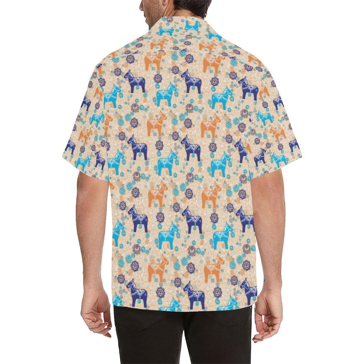 Cute Horse Pattern Mens All Over Print Hawaiian Shirt