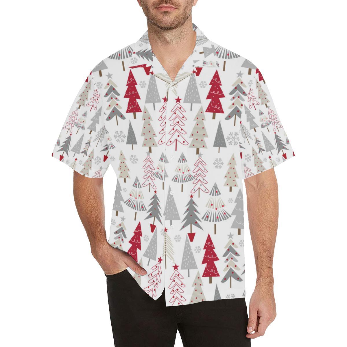 Cute Christmas Tree Pattern Mens All Over Print Hawaiian Shirt