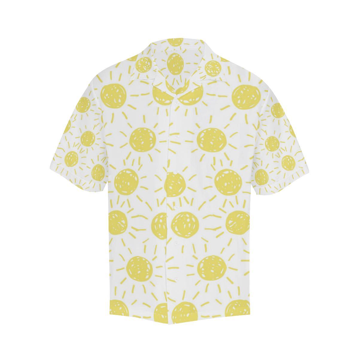 Hand Drawn Sun Pattern Mens All Over Print Hawaiian Shirt