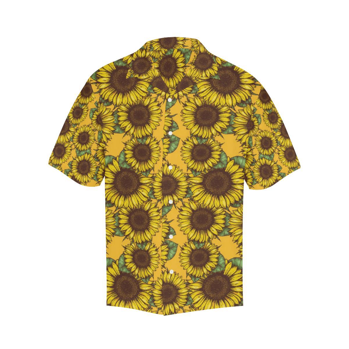 Sunflower Pattern Mens All Over Print Hawaiian Shirt
