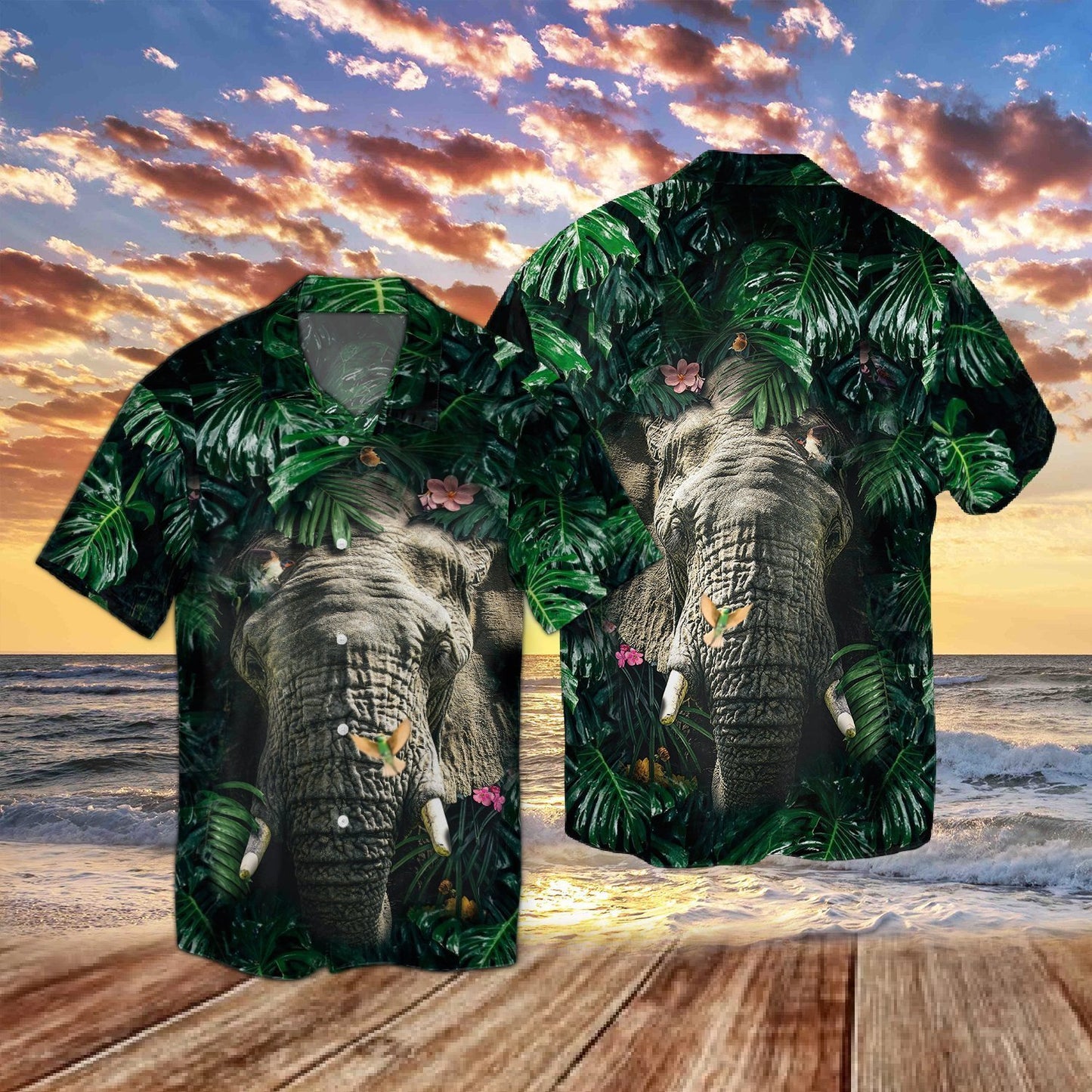 Elephant Hiding Tropical Hawaiian Shirt | For Men & Women | Adult | HW5963