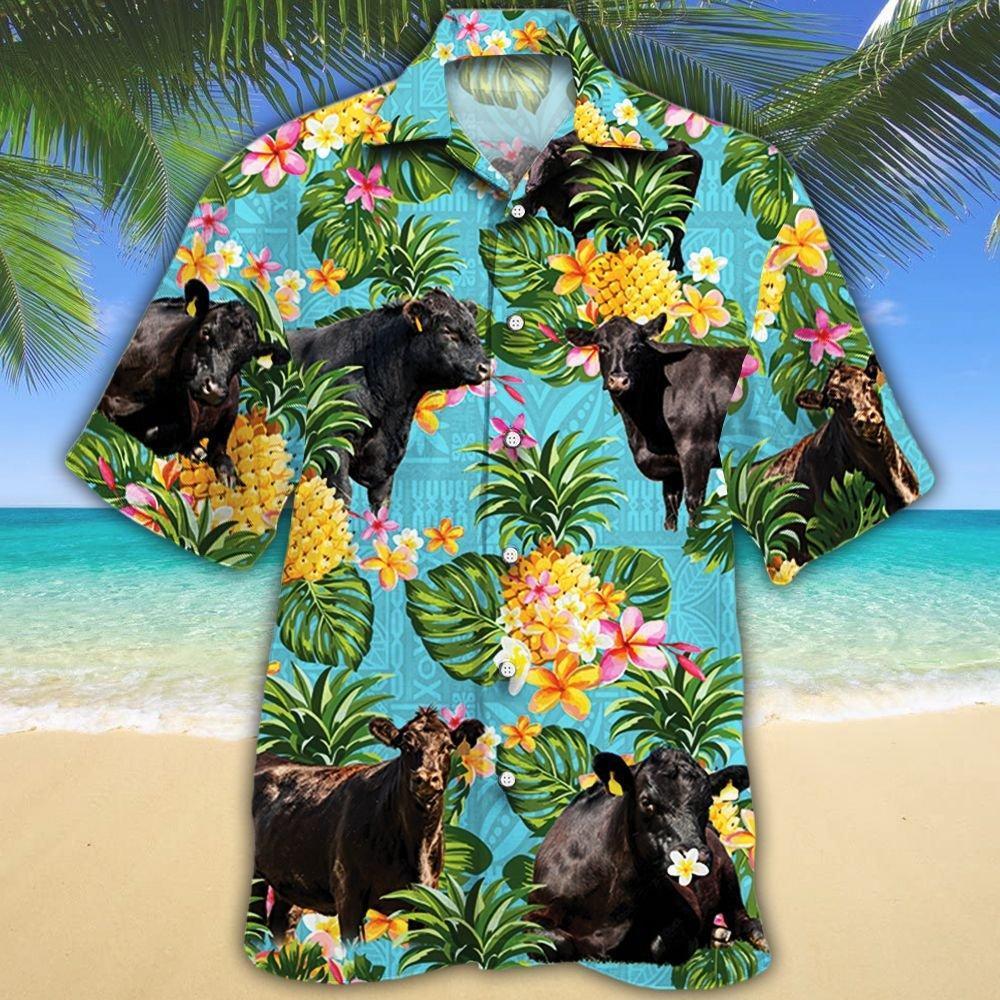 Farm - Black Angus Cattle Lovers Pineapple Hawaiian Shirt Ht98