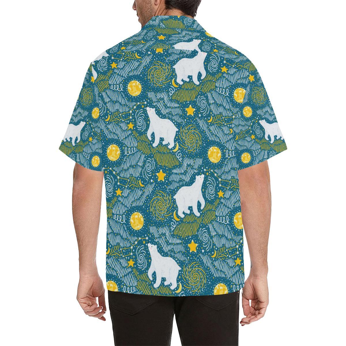 Polar Bear Pattern Mens All Over Print Hawaiian Shirt