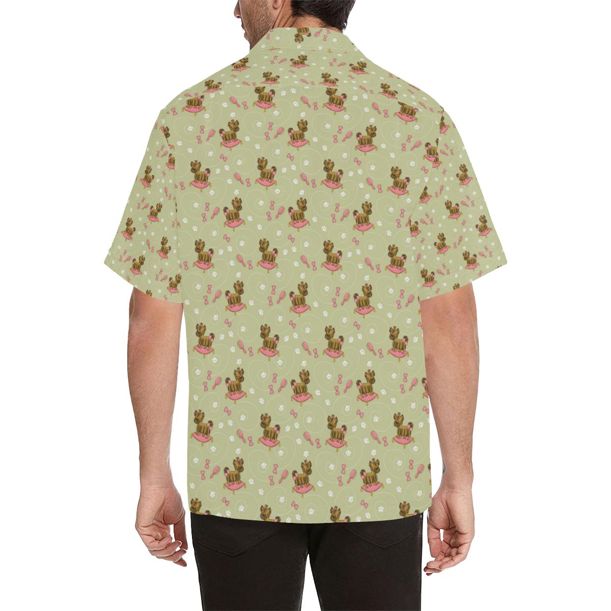 Yorkshire Terrier Pattern Print Design 01 Mens All Over Hawaiian Shirt